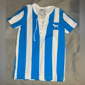 PINK - Blue/White Soccer Tee